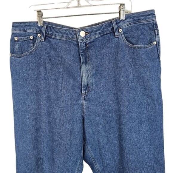 Asos Mom Jeans 18 High Waist Straight Leg Denim Stretch Cotton Blend Casual - Picture 3 of 7